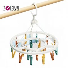 顺艺（SOLELY） 袜子架多夹子塑料袜子神器挂衣阳台多功能内衣裤圆形晒架20夹1个