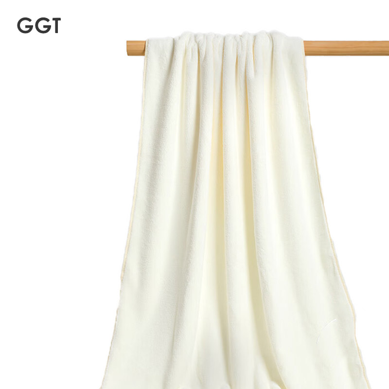 GGT 日本男士浴巾洗澡吸水速干大浴巾毛巾成人不掉毛女乳白色80*200cm