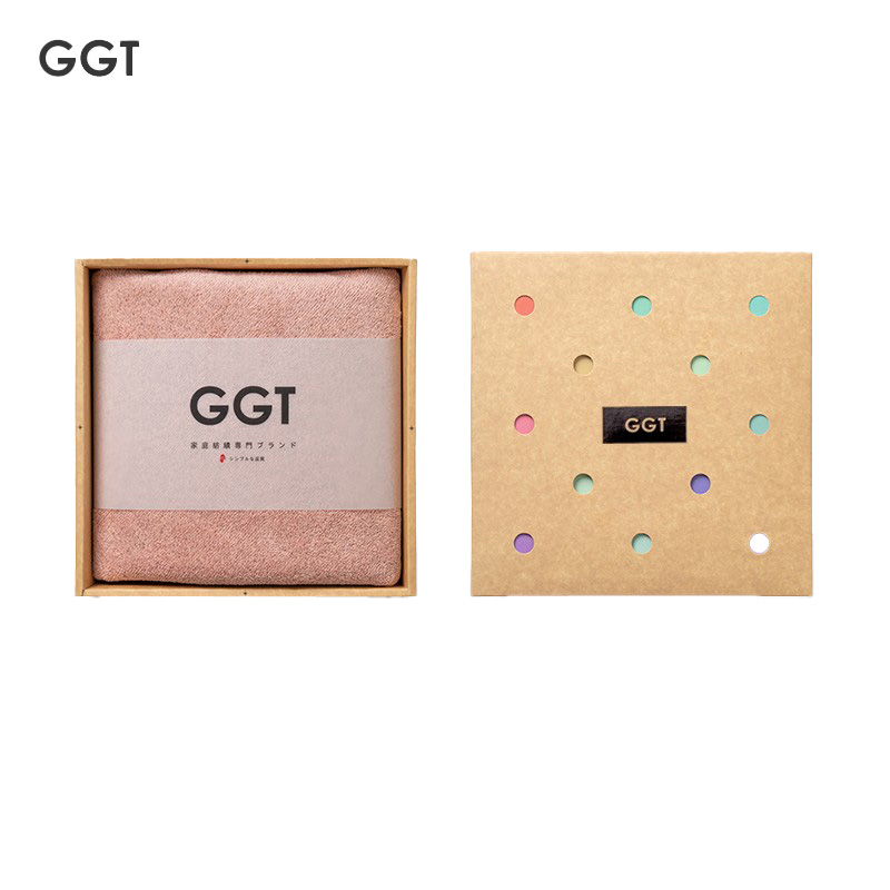GGT 日本多彩雪花绒浴巾家用加厚成人大毛巾速干男女洗澡裹巾礼盒套装礼盒装退红（浴巾）