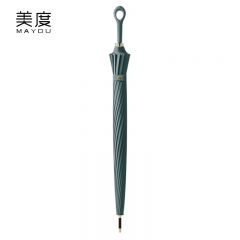 美度（MAYDU） M1613长柄伞加固加大防水抗风日系清新雨伞16骨青山黛