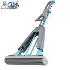 世家  海绵拖把家用一拖净大号对折式吸水免手洗拖地神器胶棉墩布 共3个拖把头