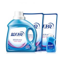 蓝月亮 机洗精选深层洁净(薰衣草）洁净洗衣液2kg+1kg（袋）×2+80g旅行装低泡易清洗