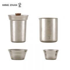 鸣盏 MZ8024 纯钛快客杯 钛茶具 户外茶具旅行茶具套装 便携茶具