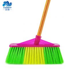 兰诗（LAUTEE）618-R  木柄塑料扫把 物业工厂家用扫把清洁工具 斜杆宽头软毛