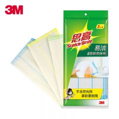 3M  易洁抹布木浆纤维加厚8层耐用抹布洗碗布吸水清洁布纤维巾
