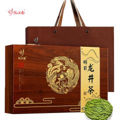 忆江南 龙跃凤鸣龙井新茶明前绿茶杭州春茶茶叶礼盒装节日长辈礼物255g 龙跃凤鸣实木礼盒255g