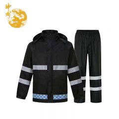 神龙 分体式雨衣 加厚反光雨披 150D黑色180码