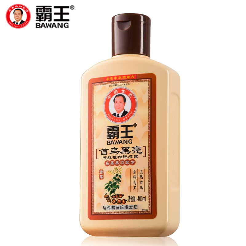 霸王 首乌黑亮洗发水洗发露乌黑柔顺滋养修护枯黄暗哑清爽洗头膏 400ml