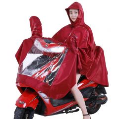 天堂伞   牛津布料加厚防水防风单人雨披   J210枣红 均码