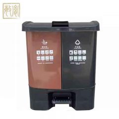 敏胤（MINYIN） 脚踏式有盖分类环保垃圾桶湿垃圾+干垃圾分类垃圾桶20L