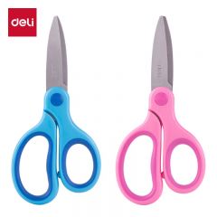 得力（deli） 6074人机造型型学生剪刀 安全圆角刀头 手工DIY剪纸刀 小学生幼儿剪子 颜色随机