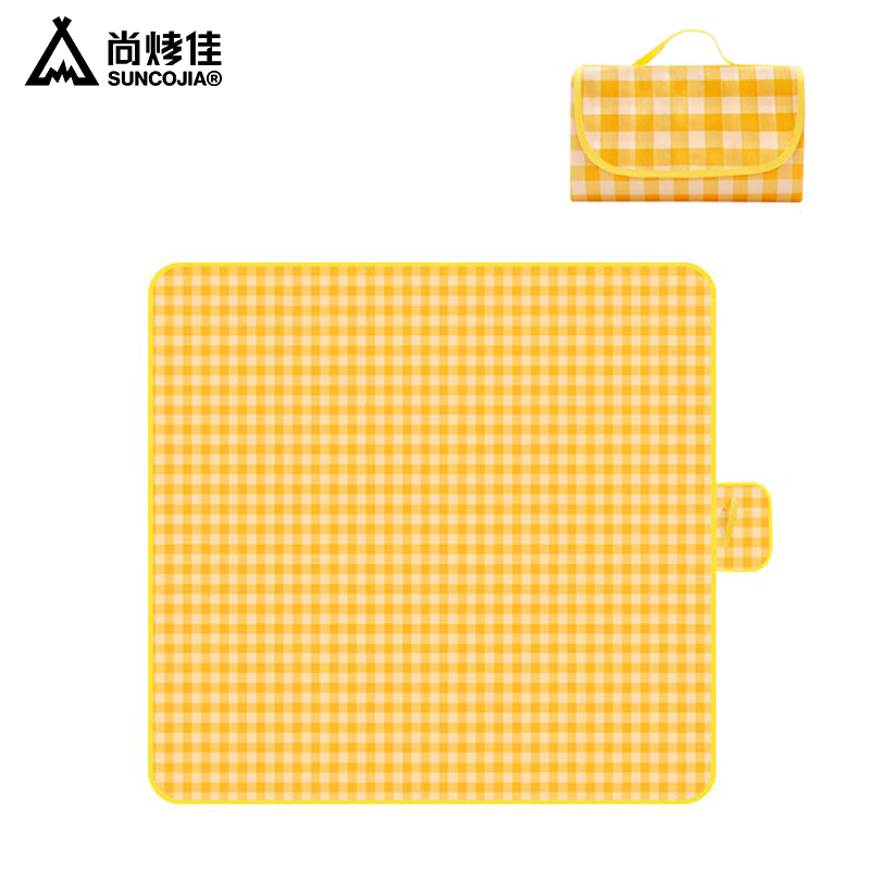 尚烤佳（Suncojia） SKJ-533野餐垫无纺布防潮垫黄白格沙滩垫子帐篷隔潮爬行垫2*2米