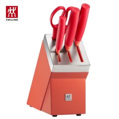 双立人（ZWILLING） 54350-015-722刀具套装 多用刀自磨刀架5件套NOW S系列石榴红