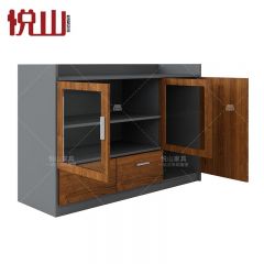 悦山 家用靠墙边柜置物柜小户型客厅收纳柜小柜子储物柜餐边柜 木质茶水柜矮柜 1200*400*800mm