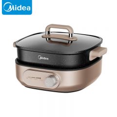 美的（Midea） MC-HGS303004电火锅大容量分体式火锅专用锅多功能电热锅多用途锅炖煮涮粉色6L一台