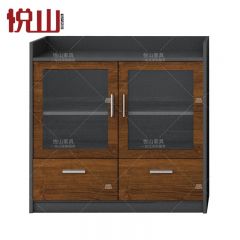 悦山 家用靠墙边柜置物柜小户型客厅收纳柜小柜子储物柜餐边柜 木质茶水柜矮柜 800*400*800mm