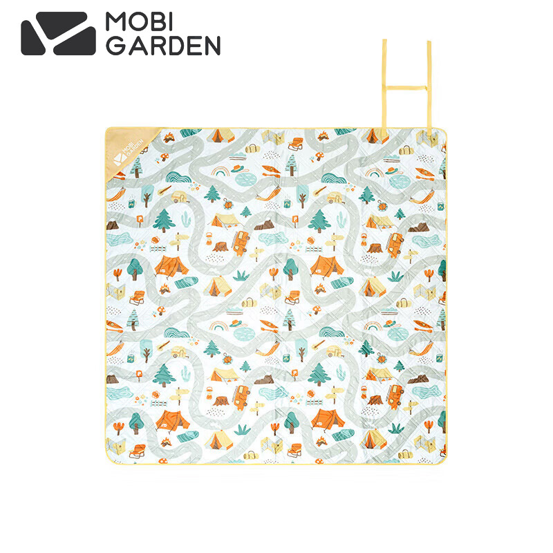 牧高笛（MOBIGARDEN） NX22663020云霞超声波方形野餐垫户外露营公园野餐可机洗便携防潮垫阳光黄200*200cm