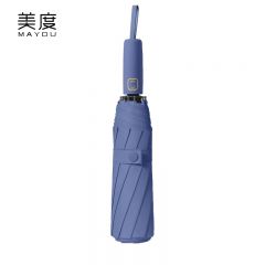 美度（MAYDU） M3312全自动三折黑胶太阳伞女晴雨两用遮阳伞防晒防紫外线伞深海蓝