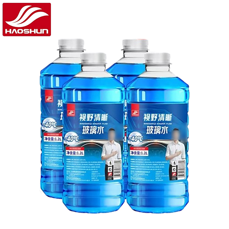 好顺（HAOSHUN） 汽车玻璃水雨刮水强去污去油膜镀膜防雨挡风玻璃清洗剂四季通用零下40℃玻璃水1.2L*4