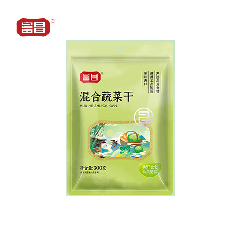 富昌 脱水混合蔬菜干300g（高丽菜 胡萝卜 万年青）泡面伴侣蔬菜包