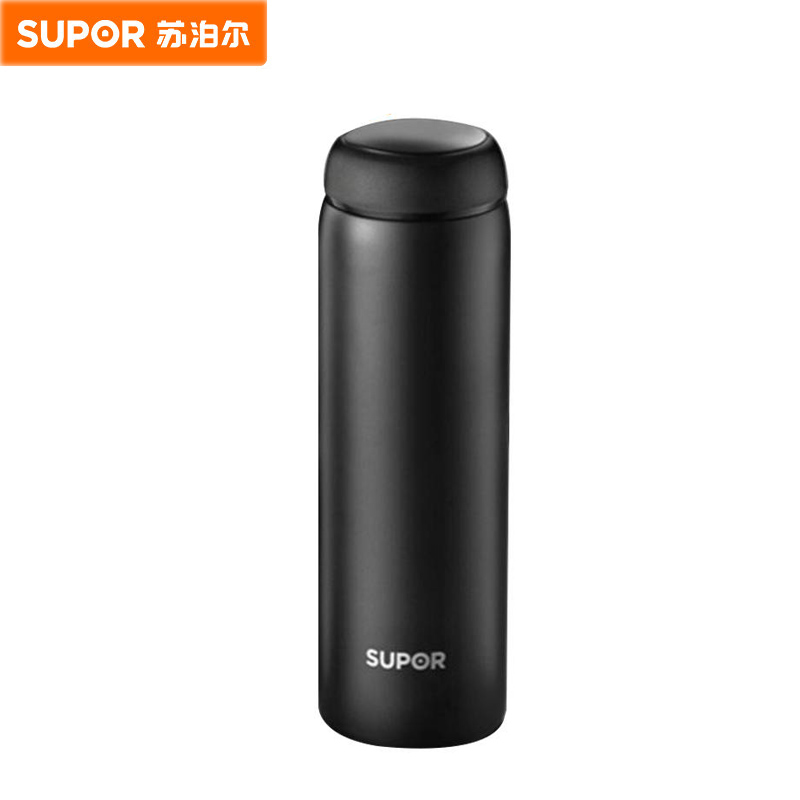 苏泊尔（SUPOR）保温杯316L不锈钢学生水杯女高颜值户外办公室男泡茶杯子 典雅黑 450ml KC45FP10