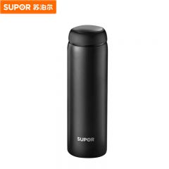 苏泊尔（SUPOR）保温杯316L不锈钢学生水杯女高颜值户外办公室男泡茶杯子 典雅黑 450ml KC45FP10