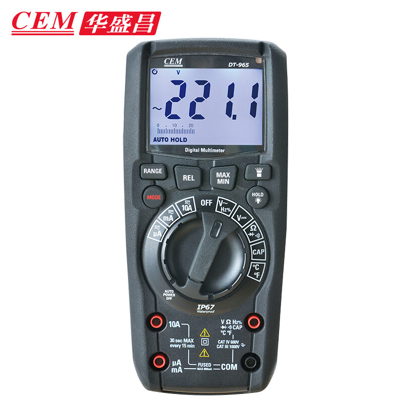 华盛昌（CEM） DT-965数字万用表 真有效值防烧背光 高精度电工表 电流表万能表