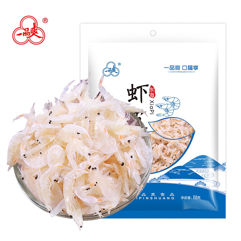 一品爽 海产干货 小虾米海米虾仁干 紫菜海带汤 调味食材 精品虾皮118g