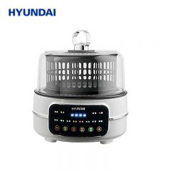 HYUNDAI QF-815 家用电火锅空气炸锅多用途电煮锅蒸锅保温 白色大容量分体式设计