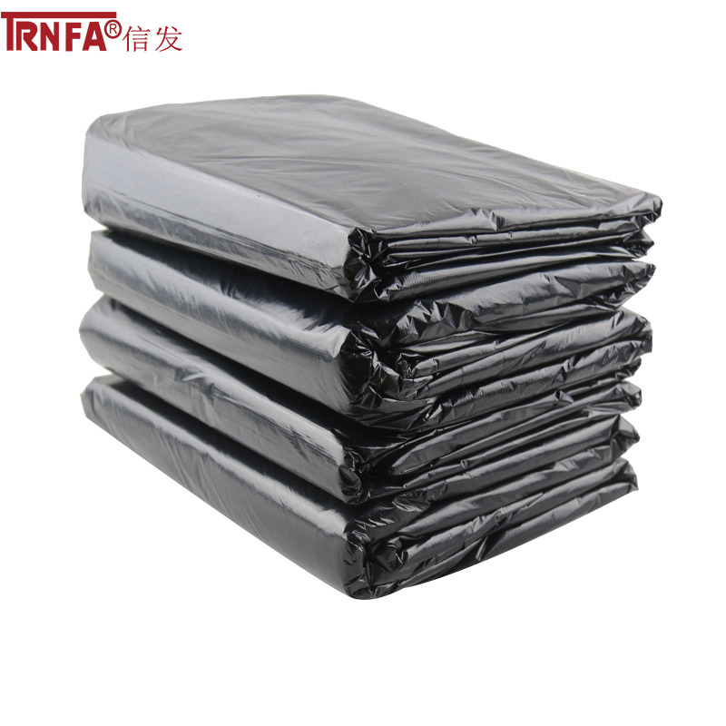信发（TRNFA）平口加厚垃圾袋 100只装 工业型垃圾桶袋物业/环卫/酒店纸篓袋一次性分类办公塑料袋 120*140cm