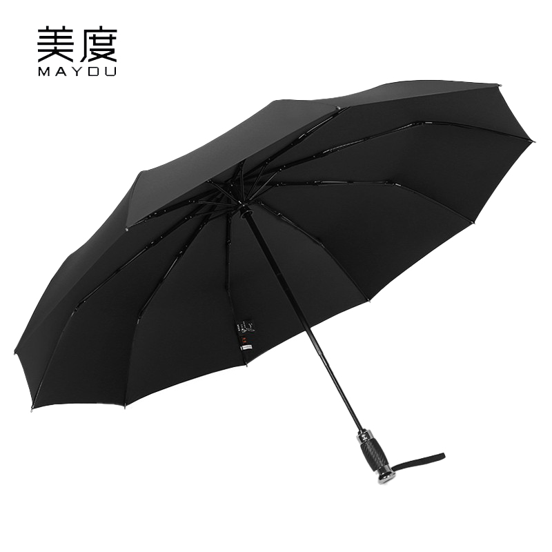 美度（MAYDU） M3385男士晴雨伞全自动折叠伞加大号防风雨伞女三折双人自动伞商务黑