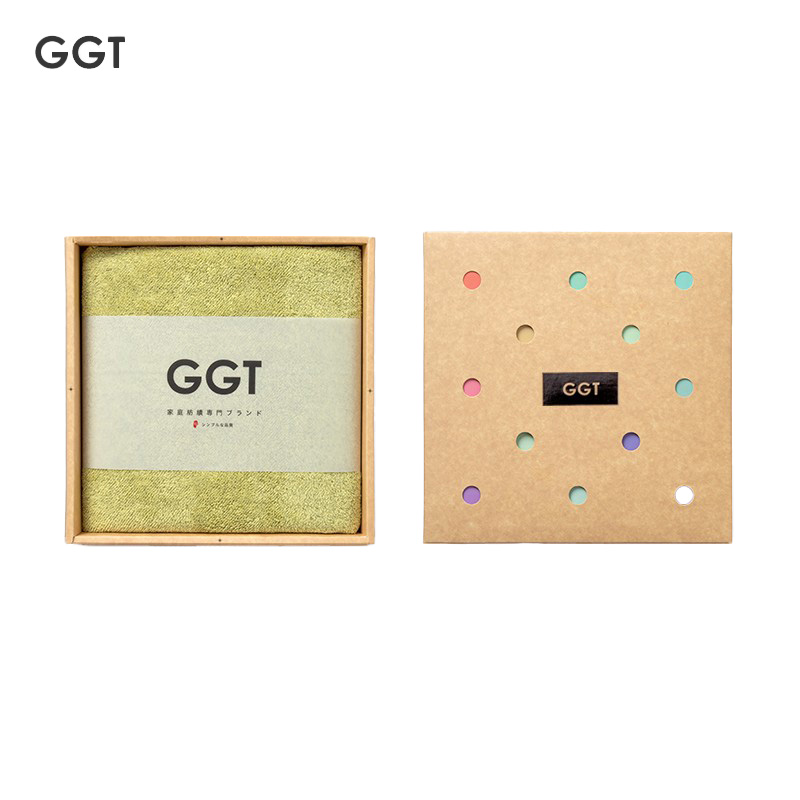 GGT 日本多彩雪花绒浴巾家用加厚成人大毛巾速干男女洗澡裹巾礼盒套装礼盒装萌黄（浴巾）