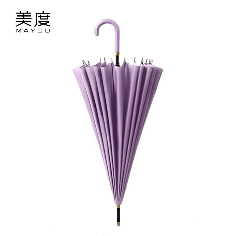 美度（MAYDU） M7007自动雨伞长柄伞防风伞24骨加大号学生晴雨伞抗暴风弯钩直杆伞熏衣紫