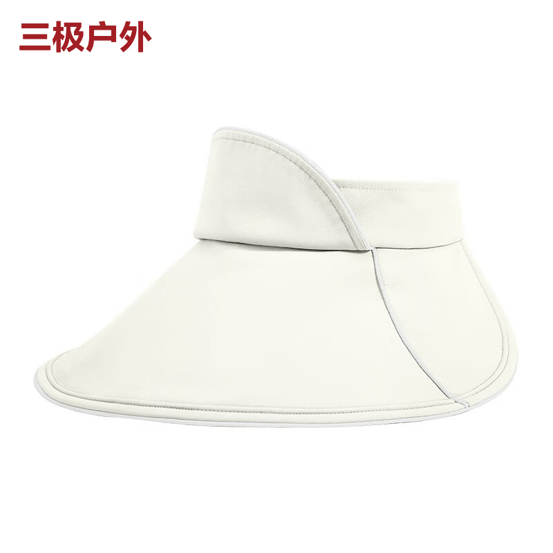 三极户外（Tri-polar） TP6461黑胶空顶可调节大沿遮脸太阳帽米白色