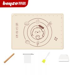 拜格（BAYCO） BX6950揉面垫食品级硅胶擀面垫加厚和面烘焙案板配擀面杖油刷刮刀40*50