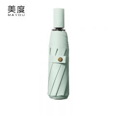 美度（MAYDU） M3035全自动太阳伞女三折遮阳伞黑胶防晒防紫外线晴雨伞两用折叠伞冷香绿