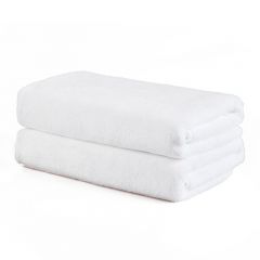 兰诗（LAUTEE）加厚纤维毛巾定制毛巾吸水巾白色 35*75cm5条装 DA1078