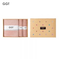 GGT 日本雪花绒浴巾毛巾礼盒三件套男女送礼比全棉纯棉吸水速干礼盒装 礼盒退红(1条浴巾+2条毛巾)