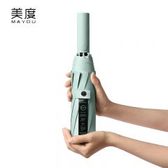 美度（MAYDU） M3315黑胶全自动10骨太阳伞防晒防紫外遮阳伞女晴雨两用雨伞薄荷绿