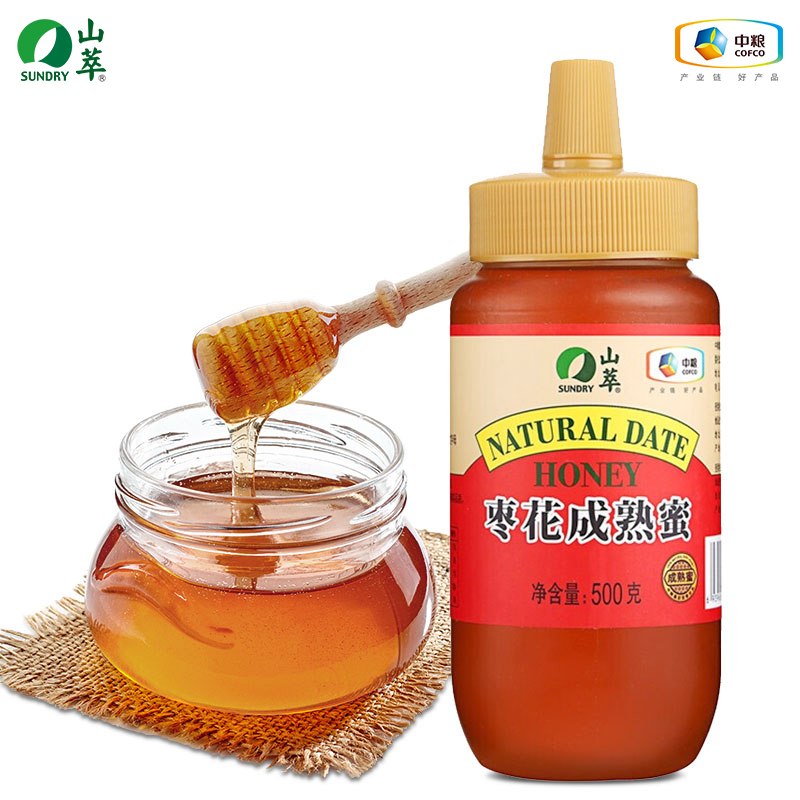 中粮山萃  枣花成熟蜜500g 农家成熟蜜瓶装蜂蜜