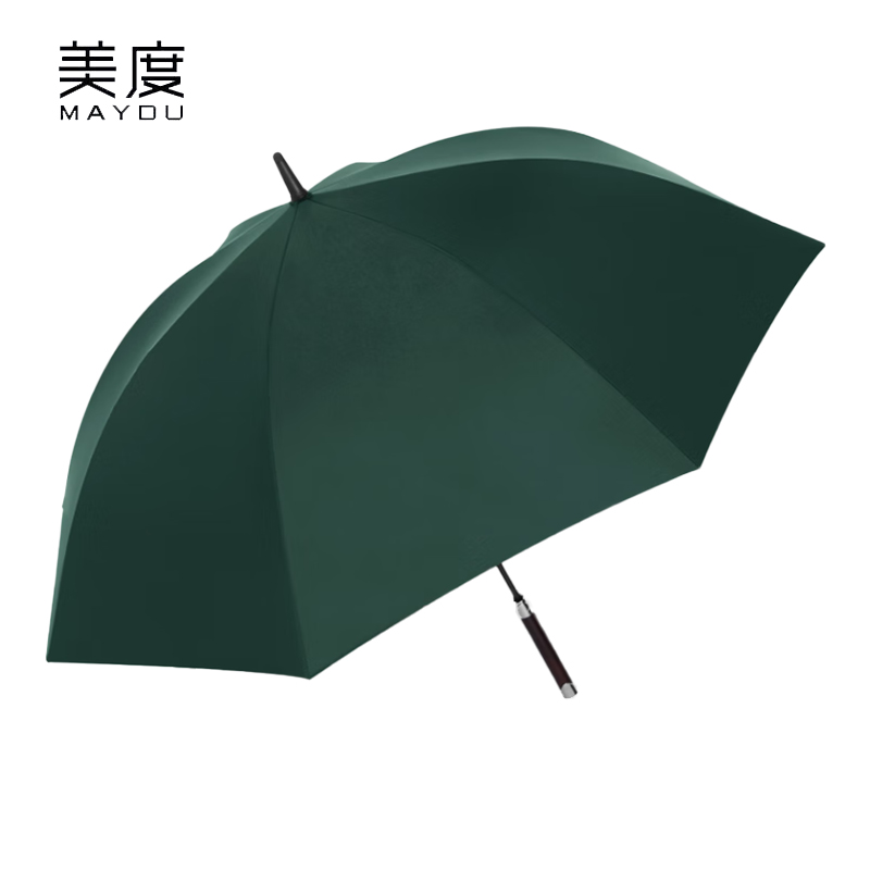 美度（MAYDU） M1150实木柄双人晴雨伞自动开长柄伞雨伞直杆防风男女两用伞墨绿色