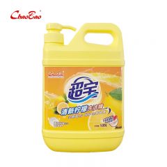 超宝 洗洁精柠檬味1.35升大瓶装按压式家用厨房用洗碗洗涤剂 清新柠檬洗洁精1.35L