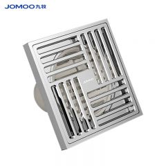 九牧（JOMOO）92449-1B-1 黄铜淋浴防臭地漏 防虫防臭防返水卫生间浴室洗衣机大排量地漏 亮银色大排量淋浴地漏