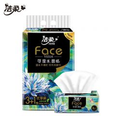 洁柔（C&S） BR088-04 抽纸艺术油画 Face加厚4层90抽*4包 大规格面巾纸 一抽抵两抽