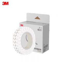 3M 双面胶 CIP66 无痕强力泡棉胶带 白色 40mm*3m*1mm 1卷装