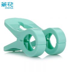 茶花（CHAHUA）晾衣夹塑料晾晒洗衣夹子衣架毛巾衣服夹子被子防风夹大号防风夹颜色随机0756 2支装