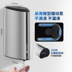 艾克（AIKE）  壁挂式打孔给皂液器 AK1209银色/滴液款850ML