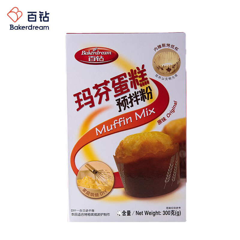 百钻 玛芬蛋糕预拌粉（原味）300g/袋