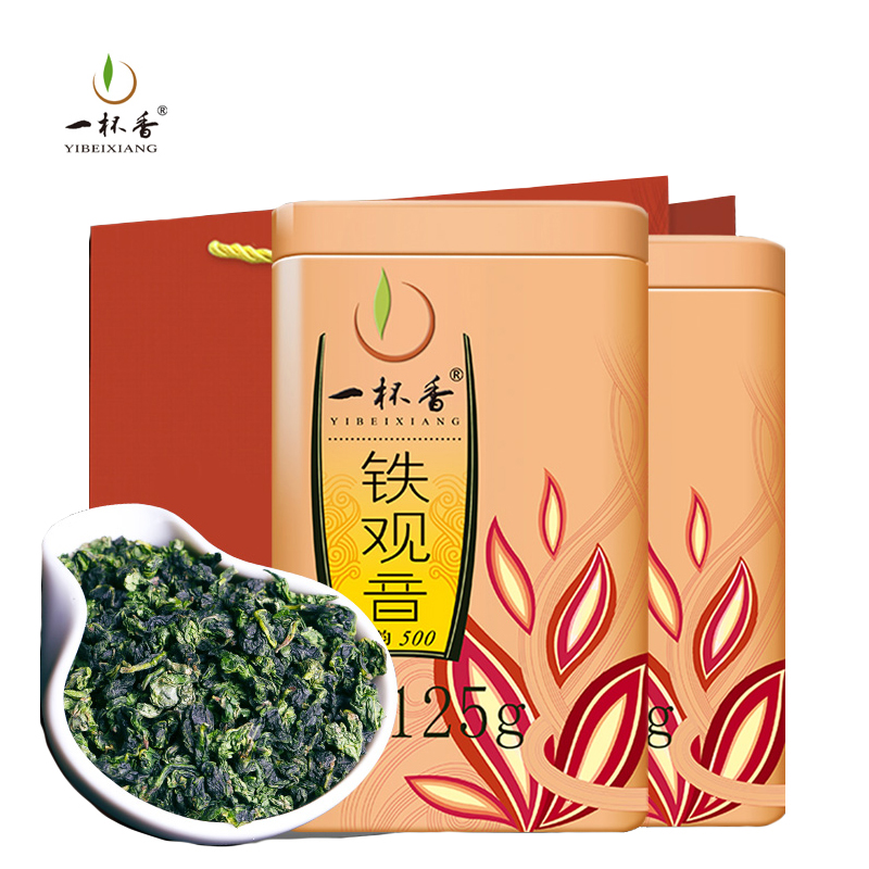 一杯香 乌龙茶福建铁观音茶叶自己喝散装送礼 铁观音高山乌龙茶罐装礼盒250g