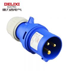 德力西电气 工业用插头 DEP2-023 32A 3芯 250V DHADEP2023U 蓝色